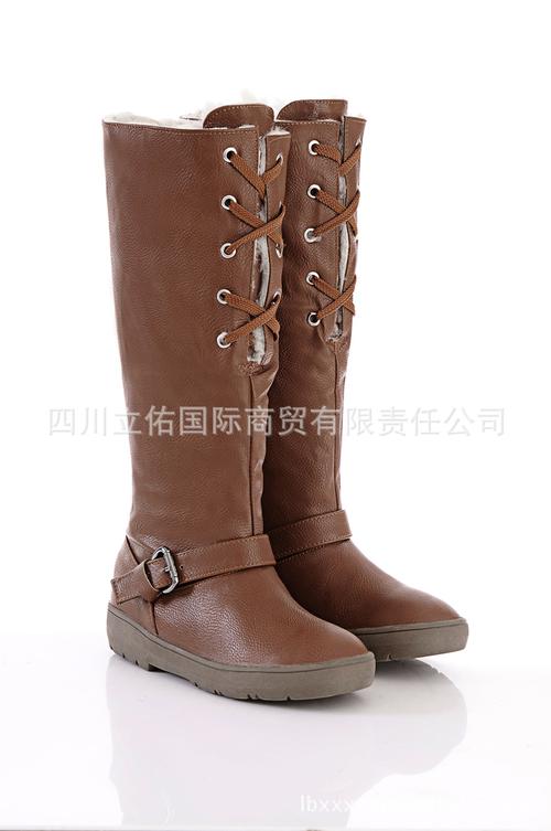 厂家直销 两穿冬季保暖中筒靴扣件前系带防滑底女靴雪地靴女鞋 60
